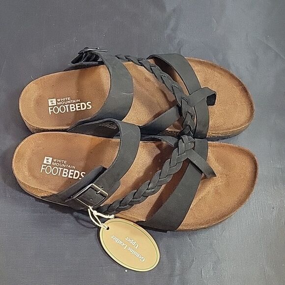 BRAND NEW WHITE MOUNTAIN HARRINGTON FOOTBED SANDALS - Picture 7 of 16